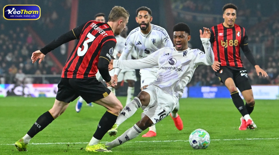 Đồ họa so sánh hiệu suất sáng tạo giữa Bruno Fernandes và các tiền vệ bên phía Bournemouth.
